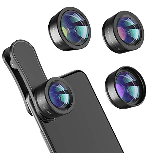 Upgraded 3-in-1 Phone Lens Kit with Fisheye, Macro, and Wide Angle Lenses