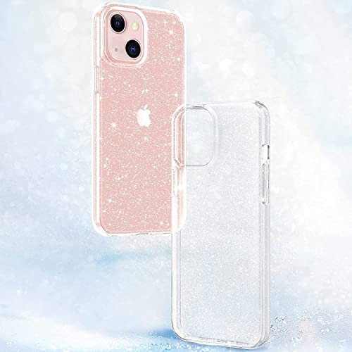 JJGoo Clear Glitter Sparkle Case for iPhone 13 - Cute and Protective