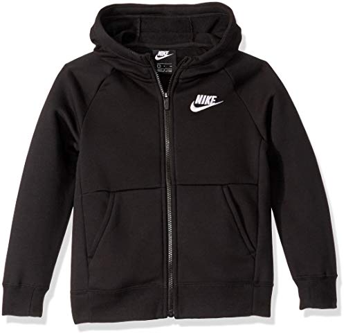Nike Girl's Black and White Full Zip Hoodie