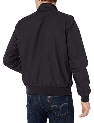 Members Only Men's Original Iconic Racer Jacket, Black, Large