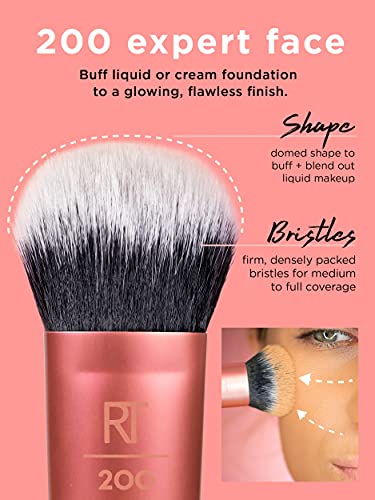 Real Techniques Makeup Brush Set with Blender Sponge-Set Of 5