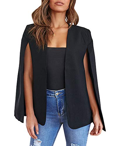 GAMISOTE Women's Split Sleeve Cape Blazer Jacket