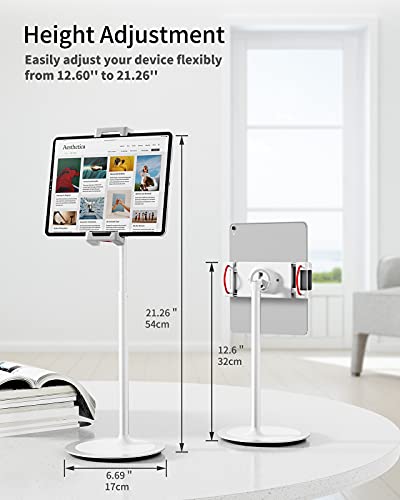 SAIJI Height Adjustable Tablet Stand Holder with 360° Rotation - Silver
