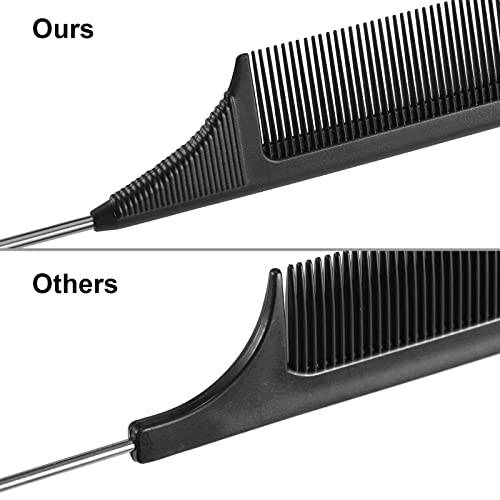 3 Packs Rat Tail Carbon Fiber Heat Resistant Combs