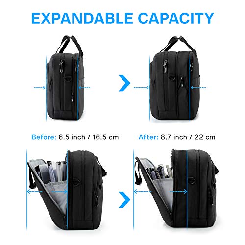 17.3 Inch Laptop Bag,BAGSMART Expandable Briefcase Computer Bag Men Women Lockable,Black