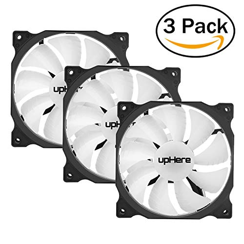 uphere 3-Pack Long Life Computer Case Fan 120mm Cooling Case Fan for Computer Cases Cooling 15LED Red,15R3-3
