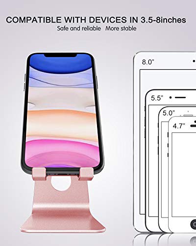 CreaDream Adjustable Aluminum Cell Phone Stand in Rose Gold