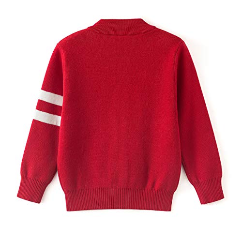 Simplee kids Boy Full-Zip Sweater Cardigan, Red