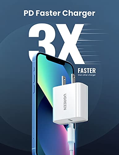 UGREEN 20W Fast Charger Block USB-C Power Delivery Wall Charger Adapter Compatible for iPhone