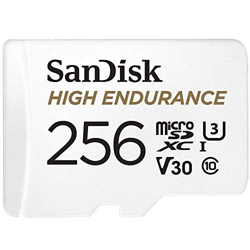 SanDisk 256GB High Endurance Video microSDXC Card with Adapter for Dash Cam and Home Monitoring systems
