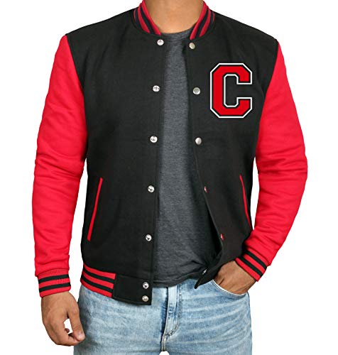 Red And Black Varsity Bomber Jacket Men [40020024-BW] | C Red sleeve, L