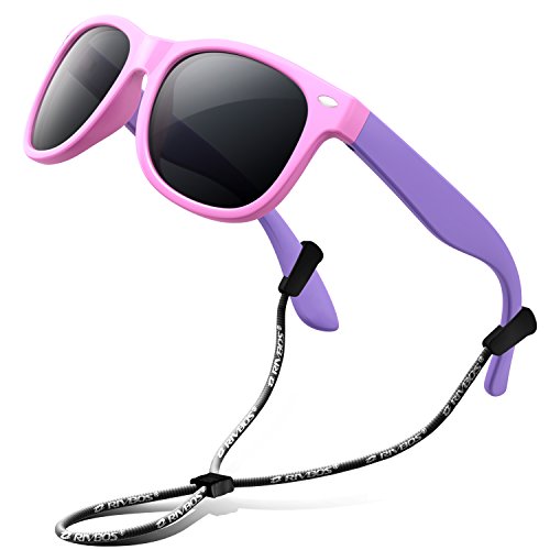 RIVBOS Polarized Sunglasses with Strap for Girls and Boys