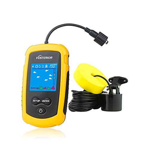 Venterior Portable Fish Finder with LCD Display and Castable Sonar Transducer