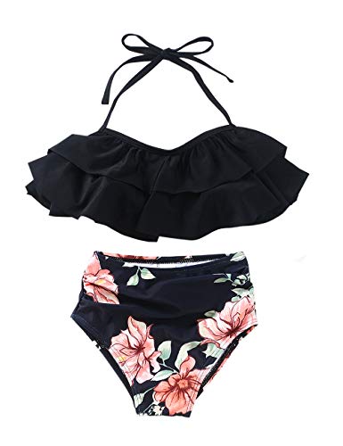 XUNYU Black Halter Neck Bikini - Girls Size 11-12 Years