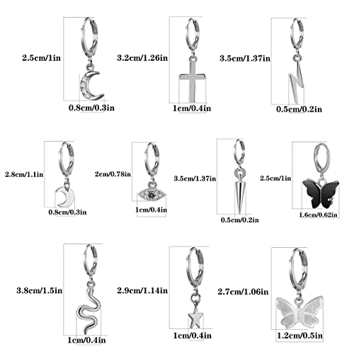 Butterfly Star Hoop Earring Sets for Girls