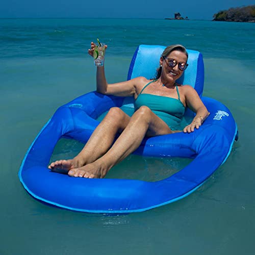 SwimWays Inflatable Pool Recline Lounger with Hyper-Flat Valve
