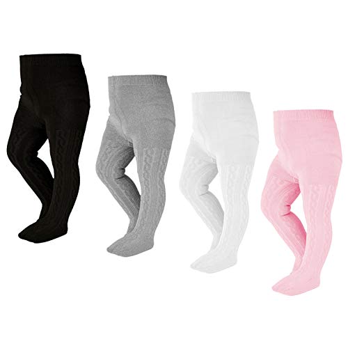 Epeius Little Girl Seamless Knit Tights 4-Pack
