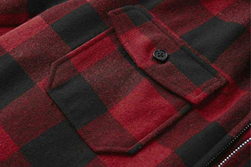 Men's Fleece Buffalo Plaid Jacket, Sherpa Lined