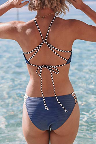 CUPSHE Ribbed Strappy Bikini Set