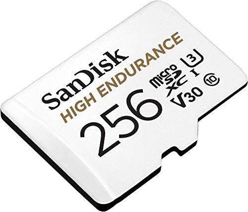 SanDisk 256GB High Endurance Video microSDXC Card with Adapter for Dash Cam and Home Monitoring systems