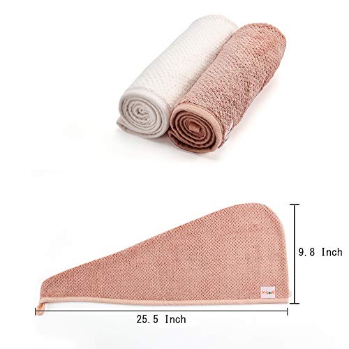 2 Pack Hair Towel Wrap with Button