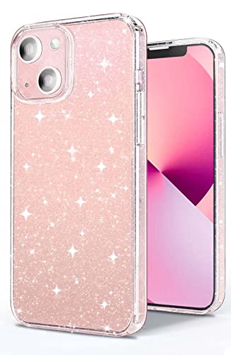 JJGoo Clear Glitter Sparkle Case for iPhone 13 - Cute and Protective