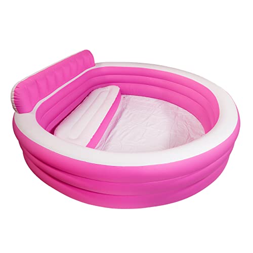 Toysical Round Inflatable Pool with Backrest and Bench
