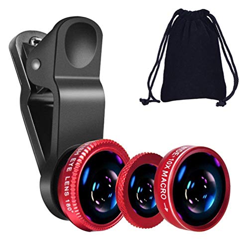 KINGMAS 3-in-1 Camera Lens Kit for Smartphones - Fish Eye, Wide-Angle, and Macro Lens