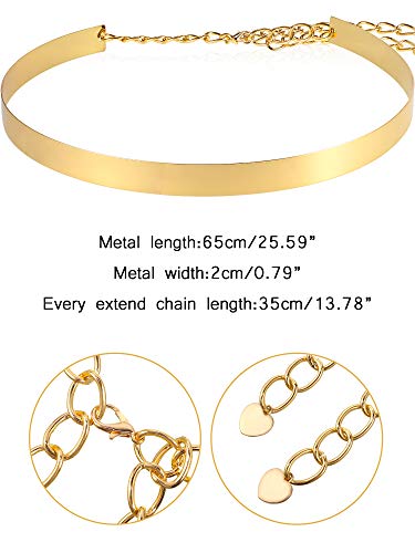 Gold Metal Waist Belts for Women (Multicolored)
