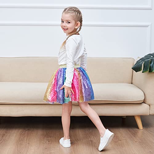 Rainbow Unicorn Sequin Tutu for Girls