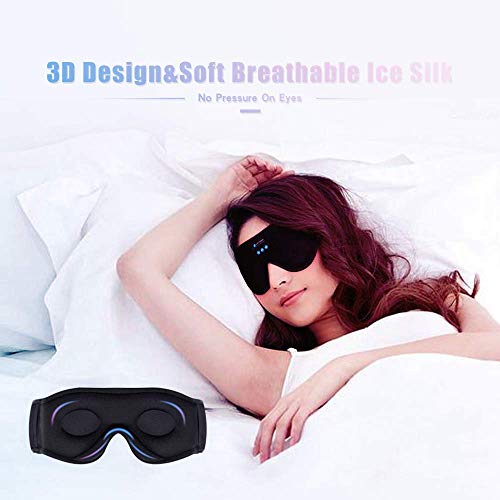 Bluetooth Sleep Headphones Eye Mask - Lightimetunnel Wireless 3D with Speakers and Mic