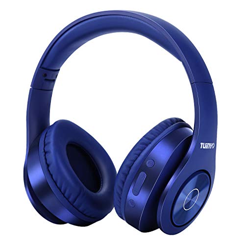 TUINYO Wireless Bluetooth Headphones - Over Ear, 40H Playtime, Deep Bass, Dark Blue