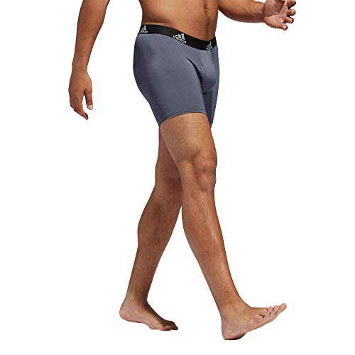 Men's Performance Boxer Brief Underwear (3-Pack, Black/Grey, Medium)