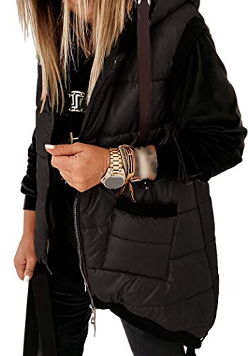Kaxindeb Puffy Hooded Zipper Vest