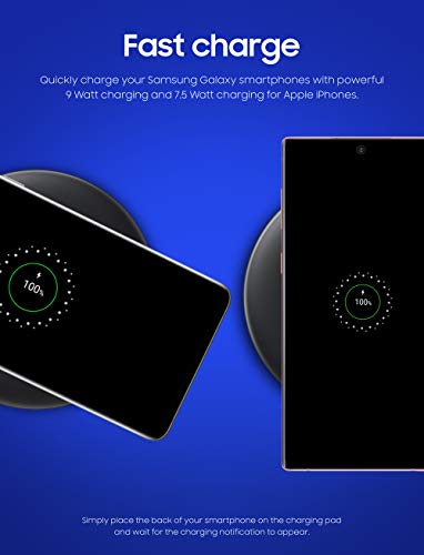 Fast Charge Wireless Charger Pad (2019 Edition) with Cooling Fan for Galaxy Phones, Watches and Apple Iphone Devices