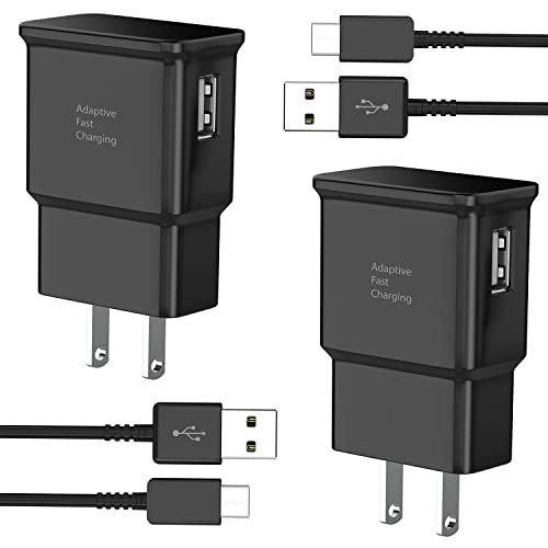 2 Pack Adaptive Fast Charger Type C for Samsung Galaxy and Android Phones