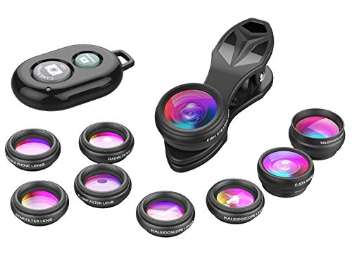 Apexel 10-in-1 Phone Camera Lens Kit with Remote Shutter for iPhone, Samsung, and Most Smartphones