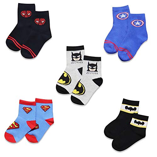 Boys Superhero Crew Socks 5-Pack