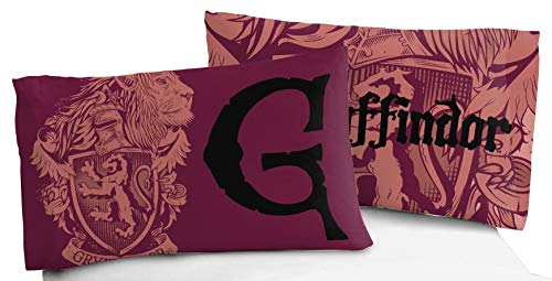 Harry Potter Gryffindor Pillowcase - Reversible Standard Size Bedding