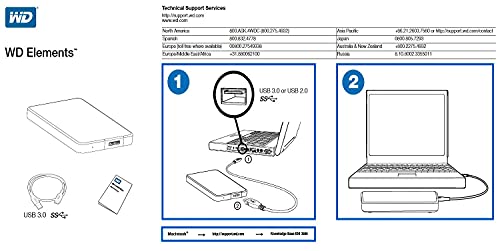 WD 2TB Elements Portable External Hard Drive HDD