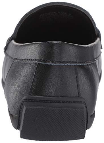 Steve Madden Boy's BLANGE Shoe, Black Leather, Size 2 Little Kid