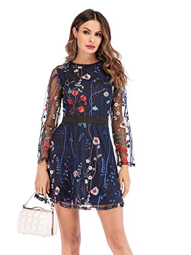 Floral Embroidery Party Dress