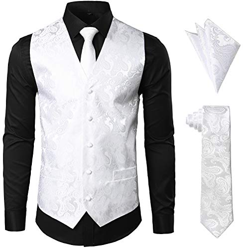 JOGAL Men's Paisley Vest Set