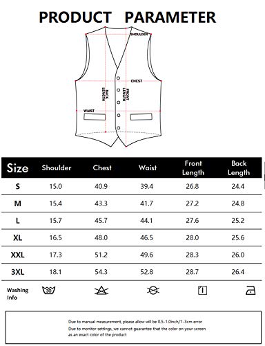 ZEROYAA Men's Solid Satin Vest Set