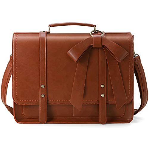 ECOSUSI Women Briefcase PU Leather Laptop Bag College Satchel fit 15.6