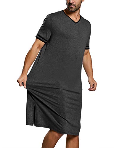 Soft Cotton Men's Sleepshirt (Dark Gray)