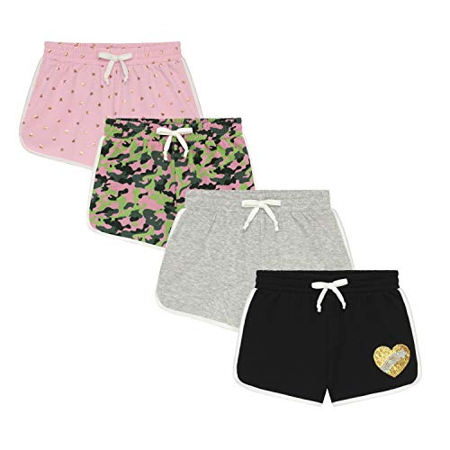 Comfy Fleece Lounge Pajama Shorts for Tween Girls (Pack of 4)