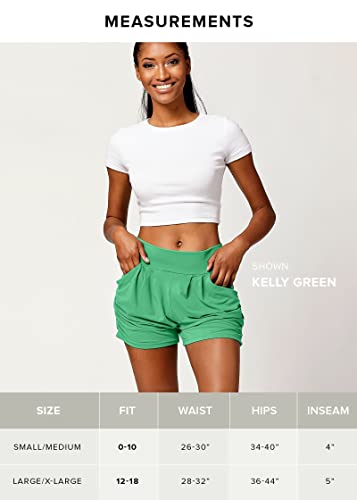 Harem Shorts with Pockets (Black, L-XL)