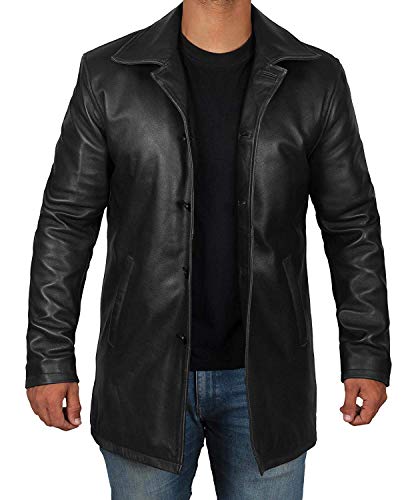 fjackets Black Leather Jacket Men - Real Lambskin Leather Car Coat - Genuine Style | [1500045], Suprnatural Black XL