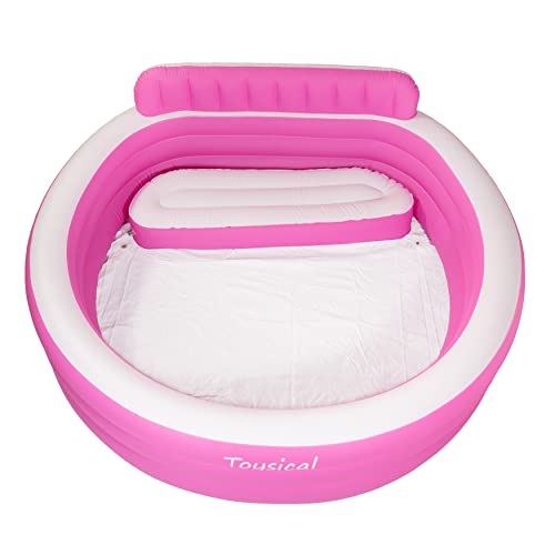 Toysical Round Inflatable Pool with Backrest and Bench